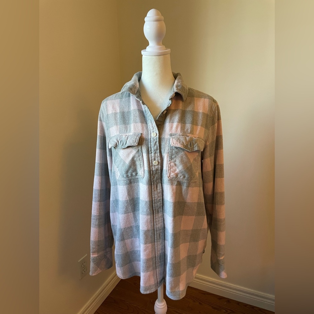 Roots Gray and Pink Flannel Shirt